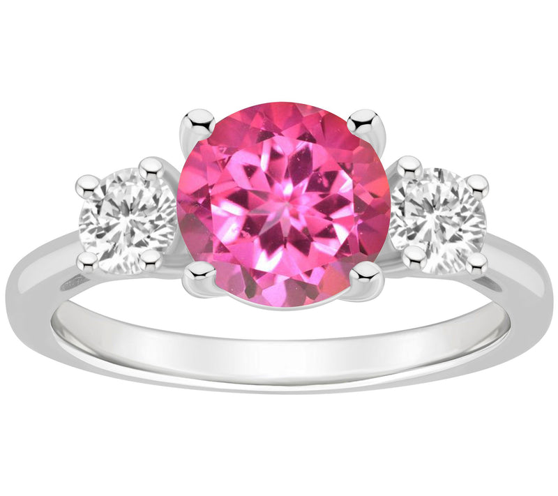 Affinity Gems R ound Cut 3-Ston e Topaz Ring, S terling Silver — View 7