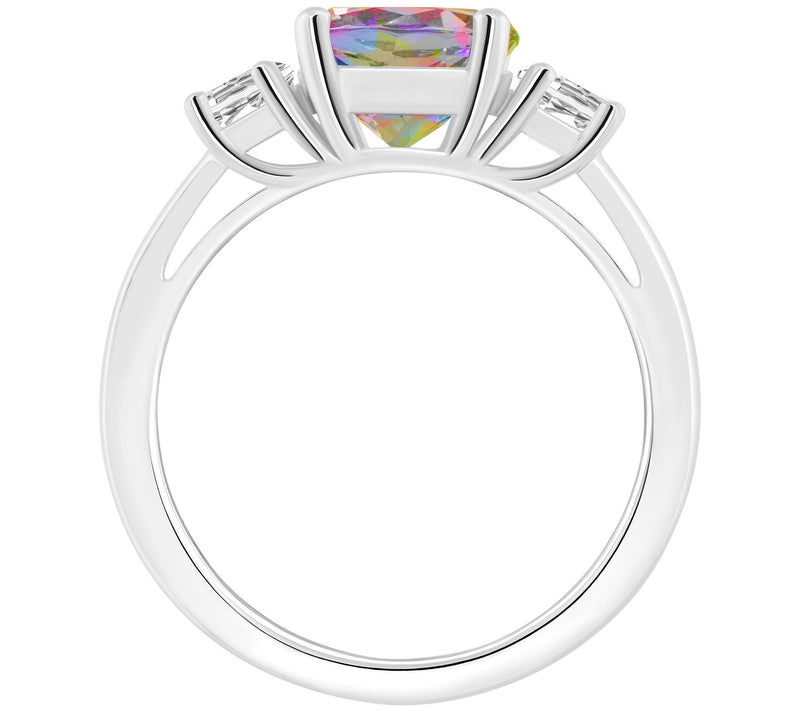 Affinity Gems R ound Cut 3-Ston e Topaz Ring, S terling Silver — View 2