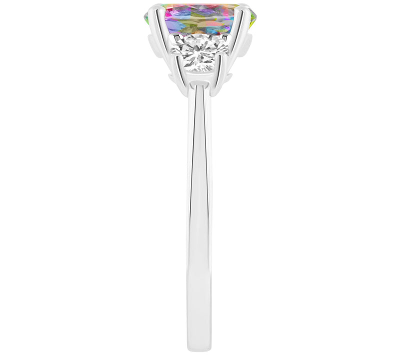 Affinity Gems R ound Cut 3-Ston e Topaz Ring, S terling Silver — View 3