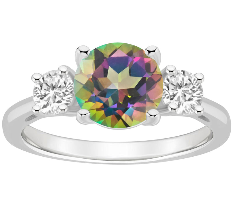 Affinity Gems R ound Cut 3-Ston e Topaz Ring, S terling Silver — View 8