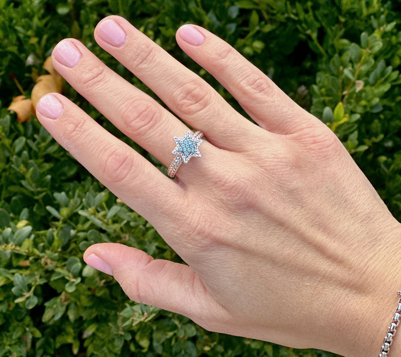 JAI Sterling Silver Pave Gemstone Symbols of Love Ring — View 7