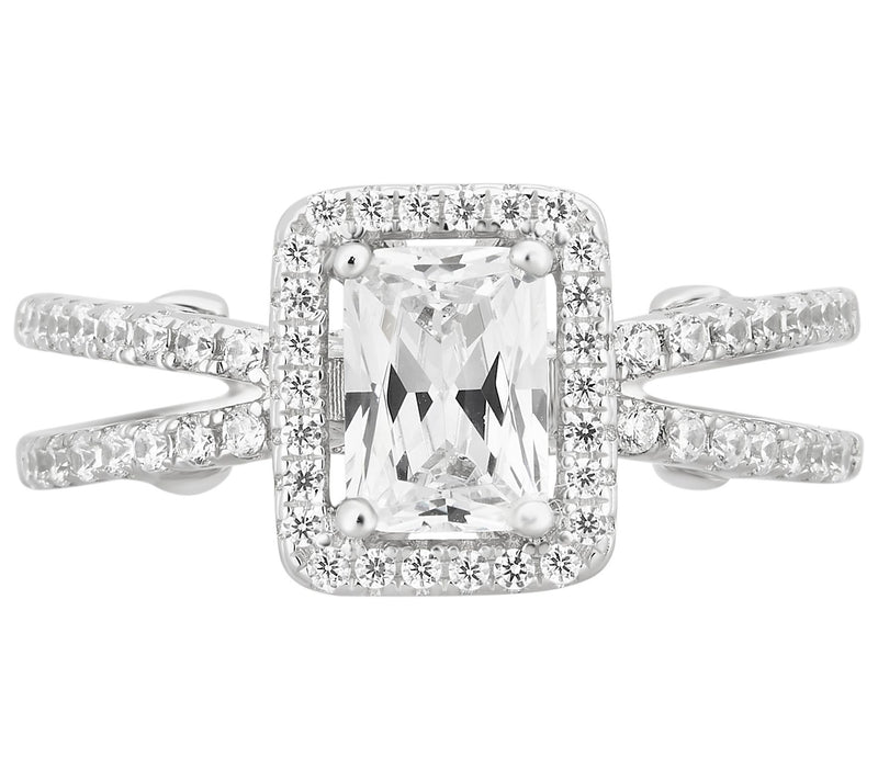Diamonique 2.80 cttw Split Shank Ring, SterlingSilver — View 6