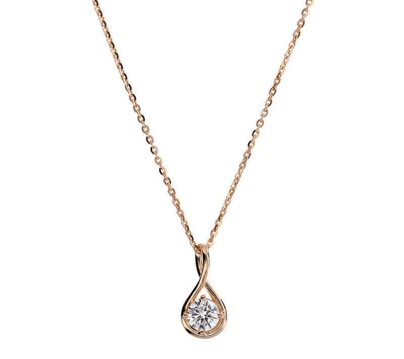 Diamonique 0.90 cttw Infinity Pendant w/ Chain, Sterling — View 7