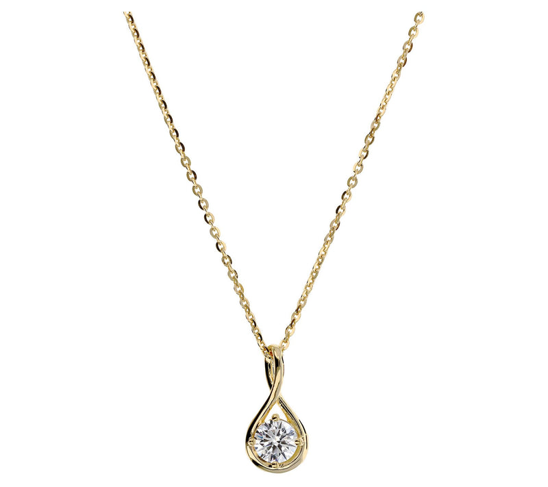 Diamonique 0.90 cttw Infinity Pendant w/ Chain, Sterling — View 9