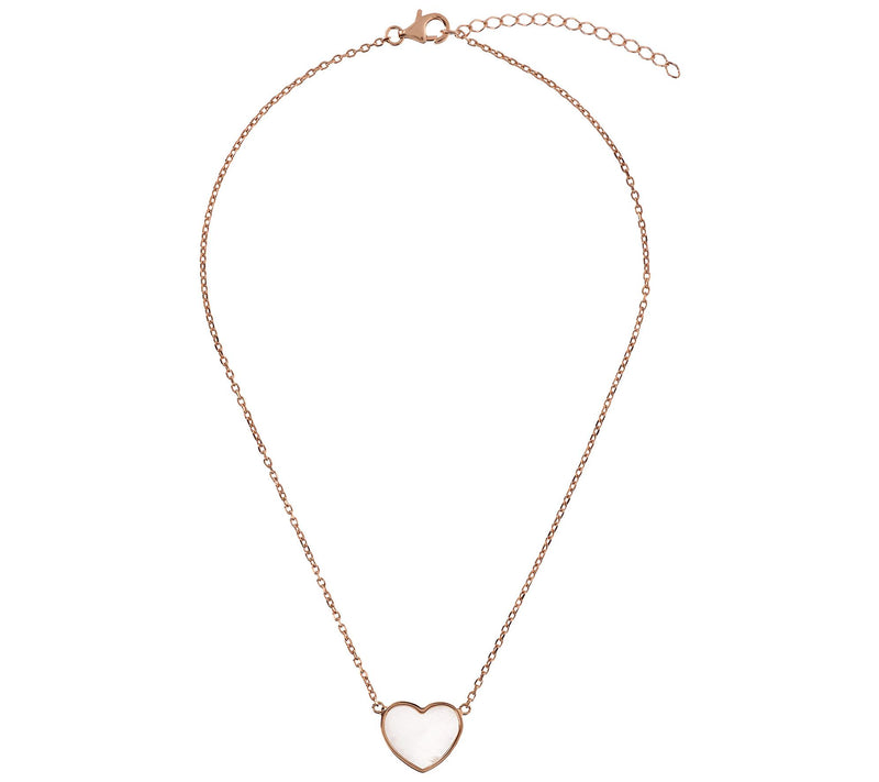 Bronzo Italia Adjustable Gemstone Heart Necklac e — View 4