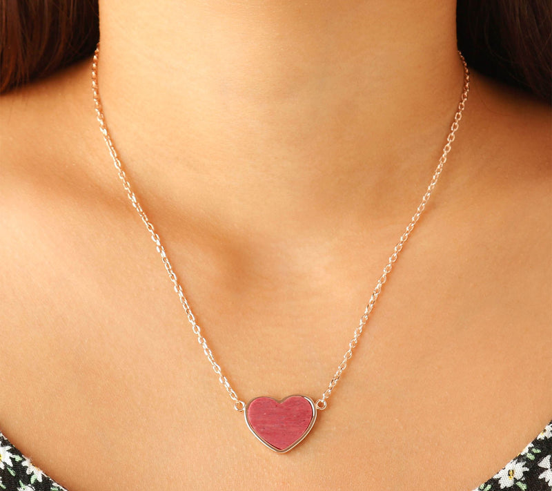 Bronzo Italia Adjustable Gemstone Heart Necklac e — View 5