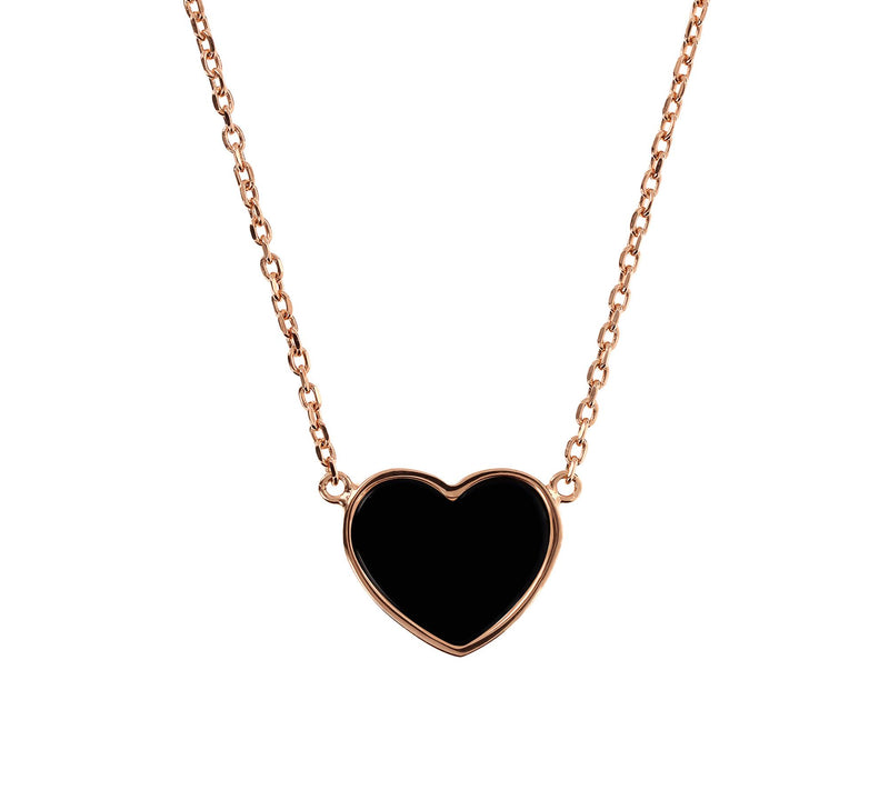 Bronzo Italia Adjustable Gemstone Heart Necklac e — View 11