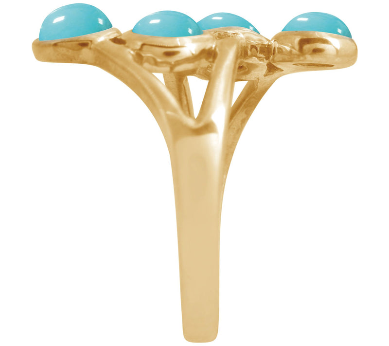 Affinity Gems Turquoise East West Ring, Sterling Silver — View 5