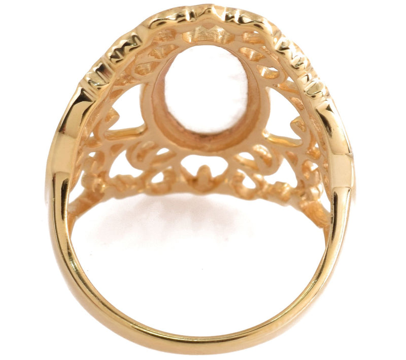 Artisan-Crafted 14K Gold-Plated Rainbow Moonstone Ring — View 5