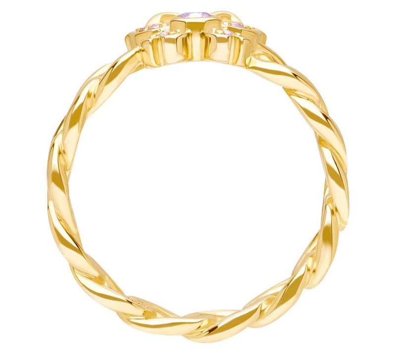 Goddaughters 14K Gold Clad Pink Sapphire Butterfly Ring — View 6