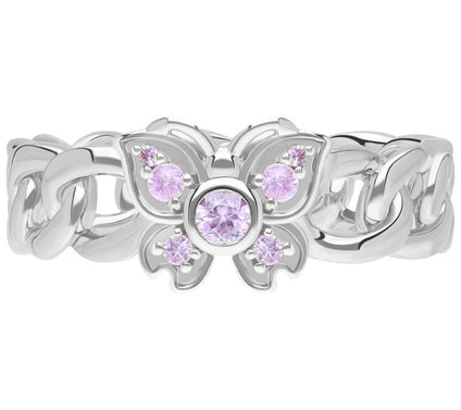 Goddaughters 14K Gold Clad Pink Sapphire Butterfly Ring