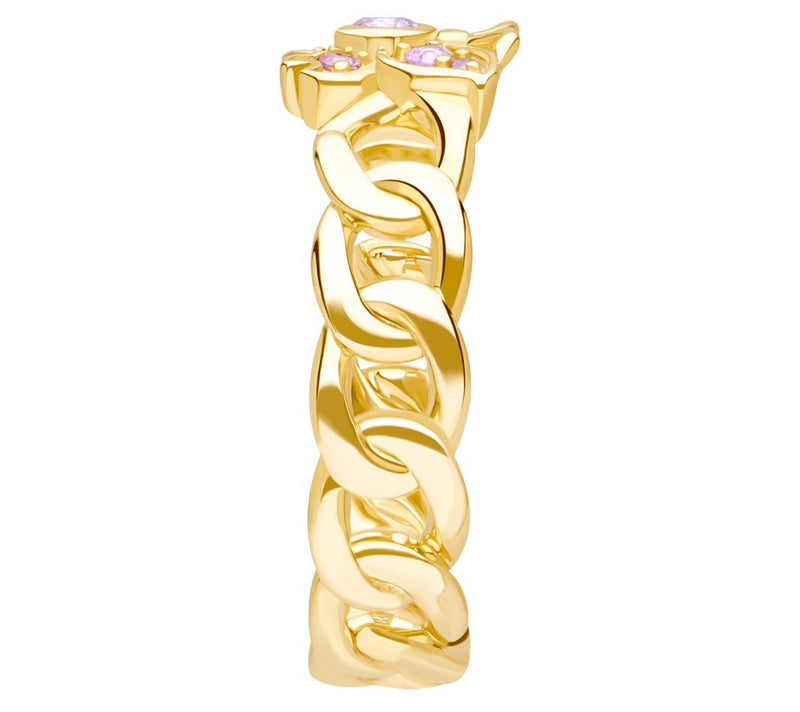 Goddaughters 14K Gold Clad Pink Sapphire Butterfly Ring — View 7