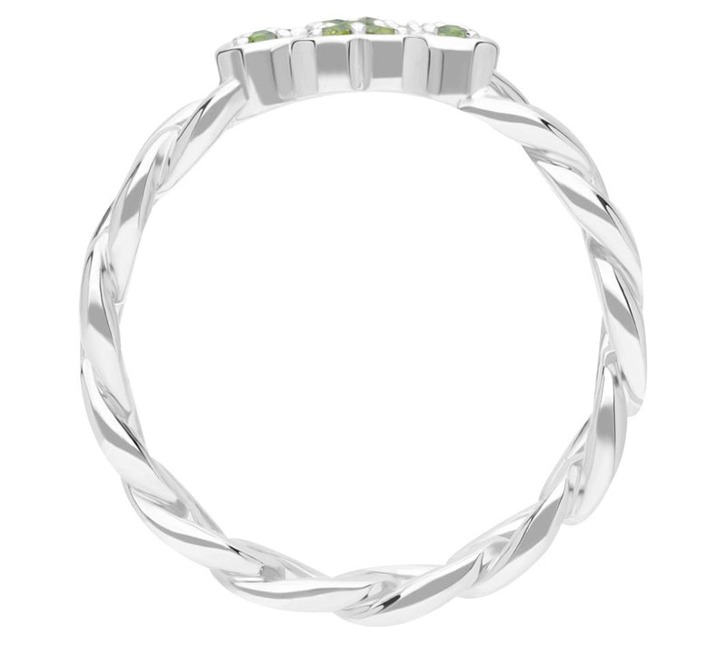 Goddaughters 14K Gold Clad Chrome Diopside Clover Ring — View 6