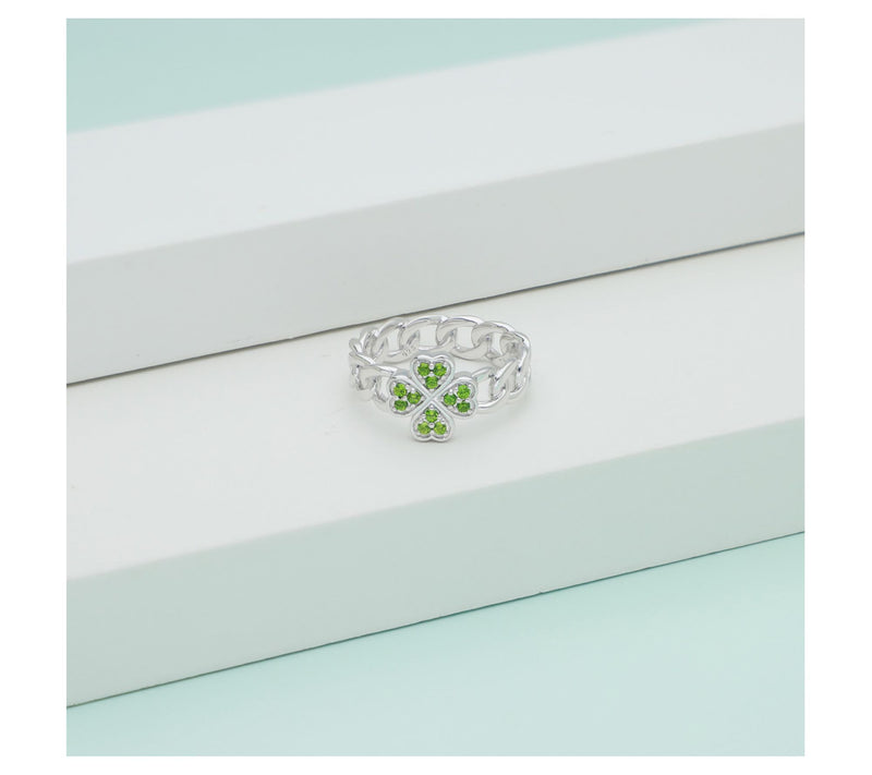Goddaughters 14K Gold Clad Chrome Diopside Clover Ring — View 8