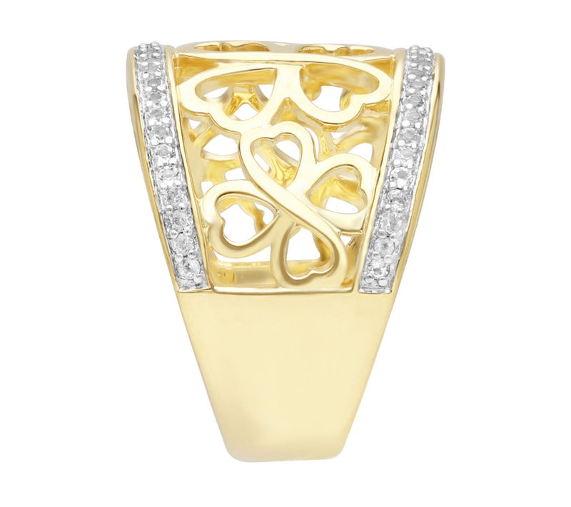Ariva Sterling 18K Gold-Clad White Topaz CloverBand Ring — View 4