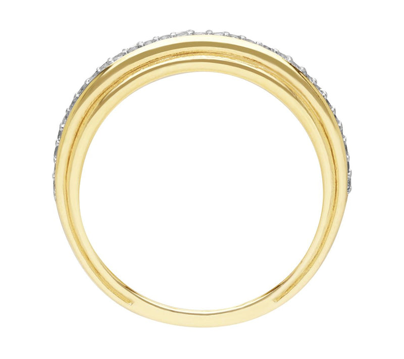 Ariva Sterling 18K Gold-Clad White Topaz CloverBand Ring — View 3