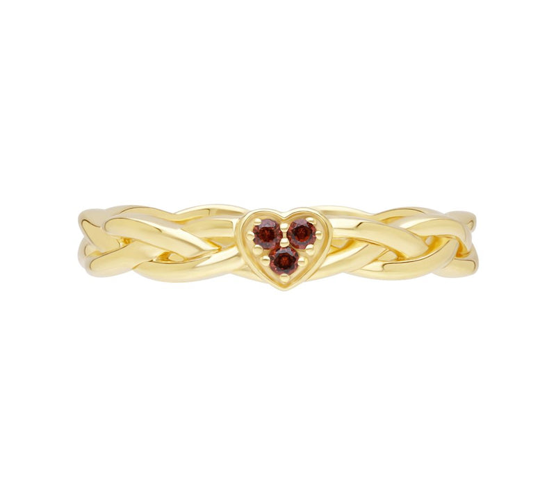 Goddaughters 14K Gold Clad Garnet Celtic Knot Ring — View 5