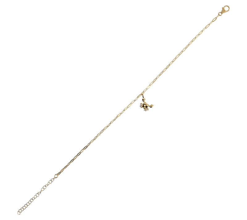 Italian Silver Crab Charm Paperclip Link Ankle Bracelet — View 2