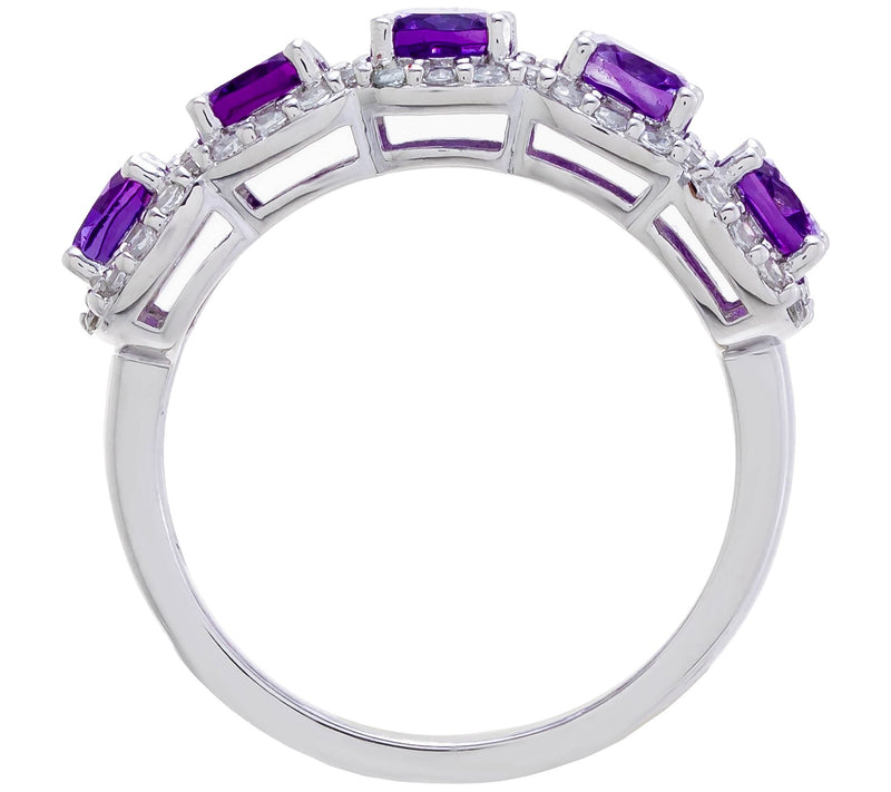 Affinity Gems Cushion Cut Gemstone Band Ring, Sterling Silver — View 3