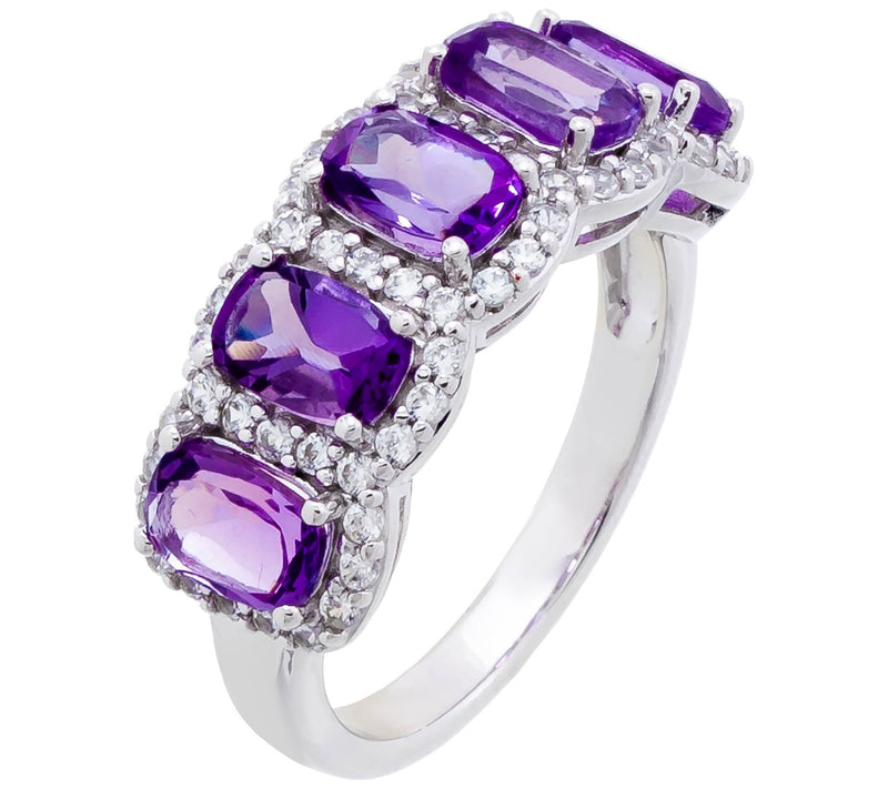 Affinity Gems Cushion Cut Gemstone Band Ring, Sterling Silver — View 6