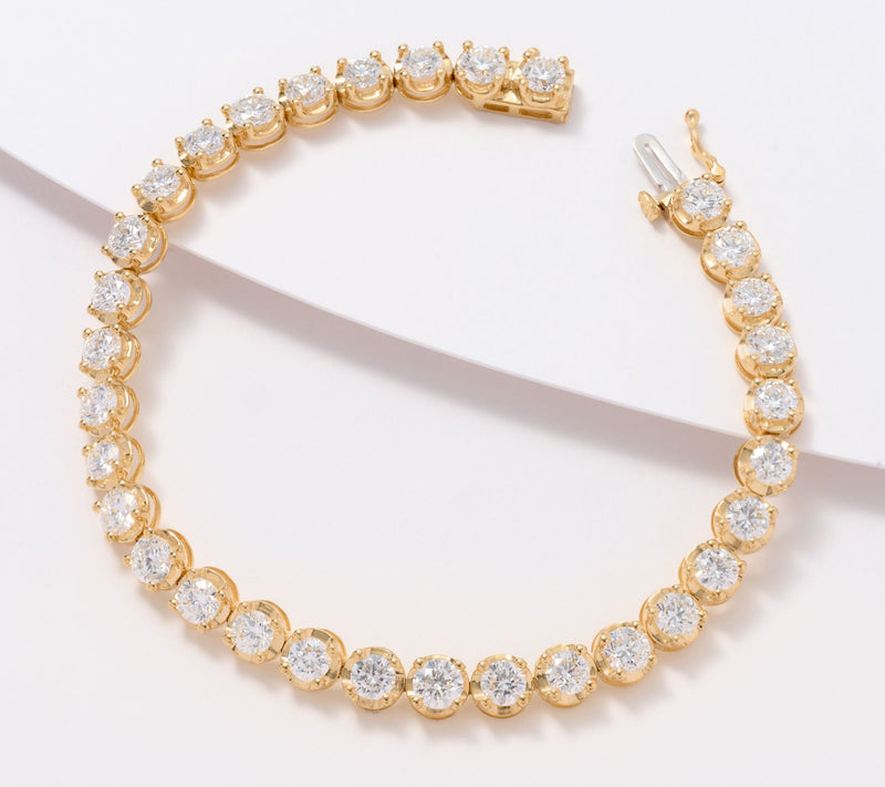 Fire Light Lab Grown Diamond Round 9.00 cttw 14K Tennis Bracelet — Main view