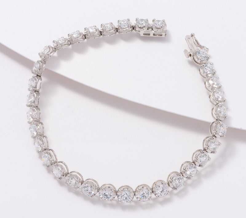 Fire Light Lab Grown Diamond Round 9.00 cttw 14K Tennis Bracelet — View 10