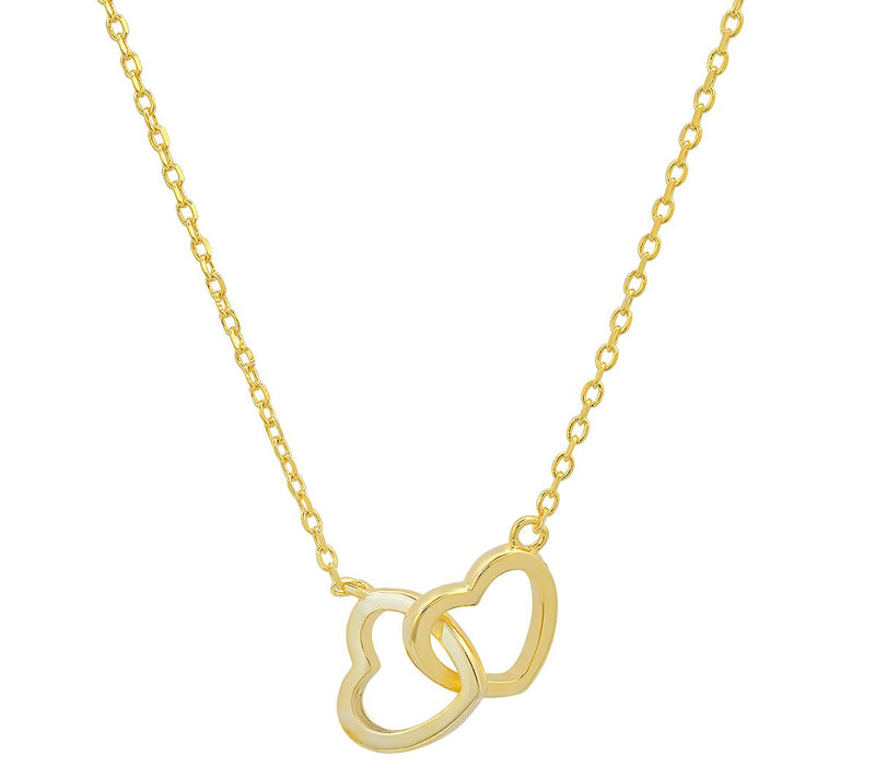 Sterling Silver Interlocking Love Heart Necklace — Main view