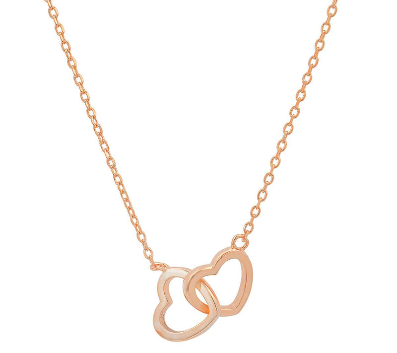 Sterling Silver Interlocking Love Heart Necklace — View 5
