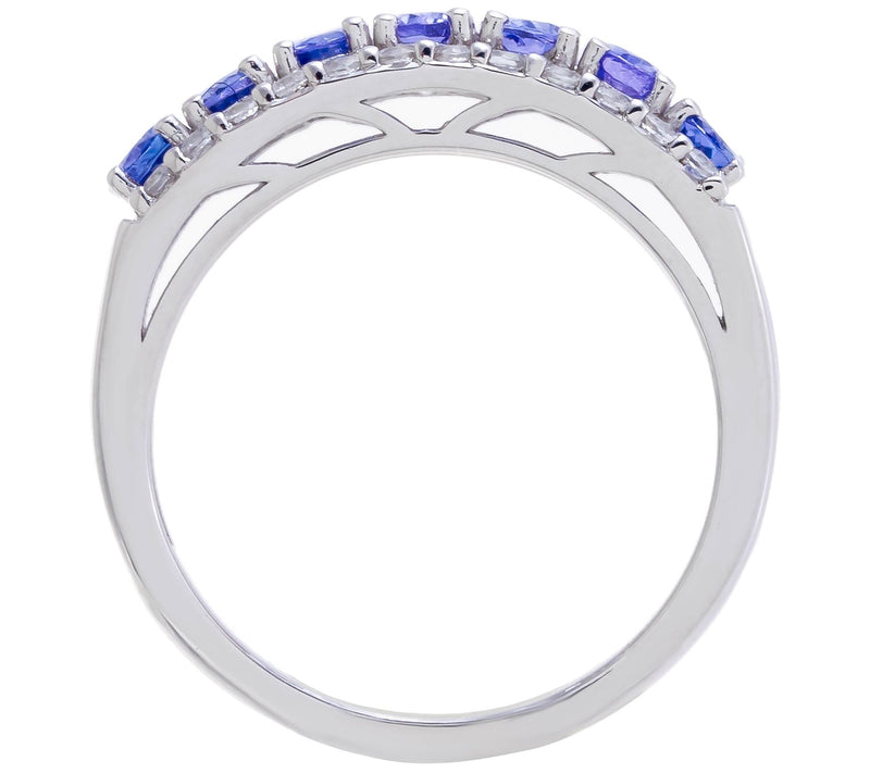 Affinity Gems Tanzanite & White Zircon BandRing, Sterling — View 3