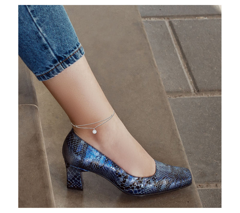 Personalized Sterling Silver Floating Initial Ankle Bracelet — View 54