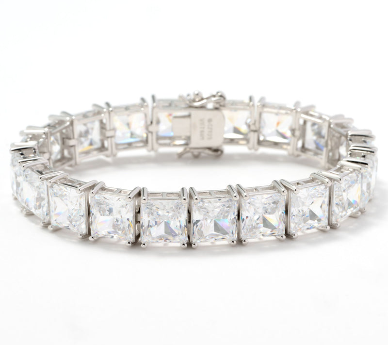 Diamonique 8mm Choice of Cut Sterling Silver Tennis Bracelet — Main view