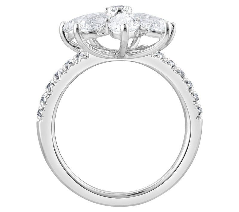 Fire Light 3.00 cttw Lab-Grown Diamond Flower R ing, 14K Gold — View 6