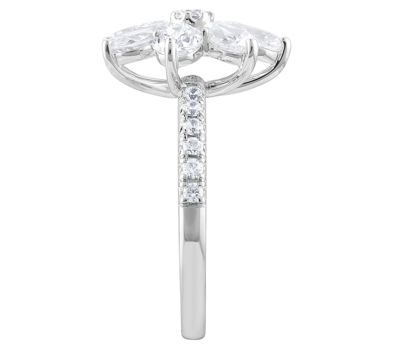 Fire Light 3.00 cttw Lab-Grown Diamond Flower R ing, 14K Gold — View 5