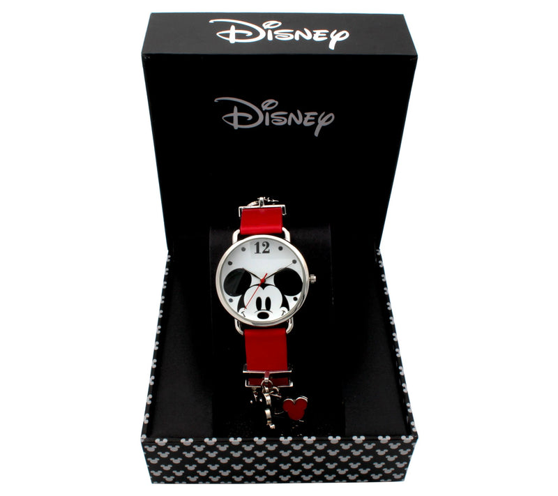 Disney Women's Mickey Mouse Enamel Charm Red Stap Watch — View 5