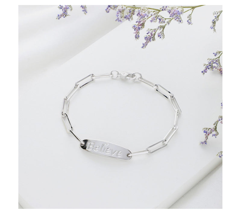 Ariva Sterling Silver Diamonique Affirmation Bracelet — View 10