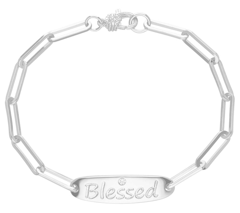 Ariva Sterling Silver Diamonique Affirmation Bracelet — View 5