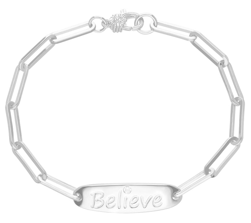 Ariva Sterling Silver Diamonique Affirmation Bracelet — View 3