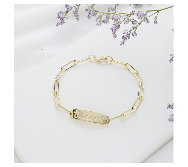Ariva 18K Gold Clad Diamonique Affirmation Bracelet — View 10