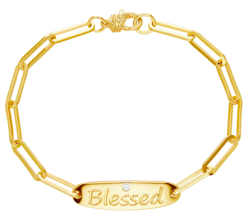 Ariva 18K Gold Clad Diamonique Affirmation Bracelet — View 5