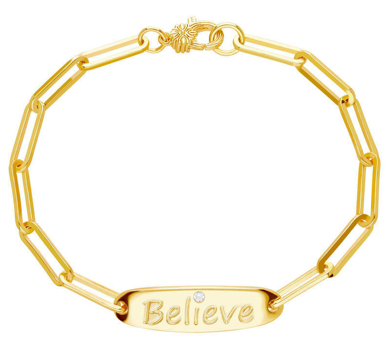 Ariva 18K Gold Clad Diamonique Affirmation Bracelet — View 3