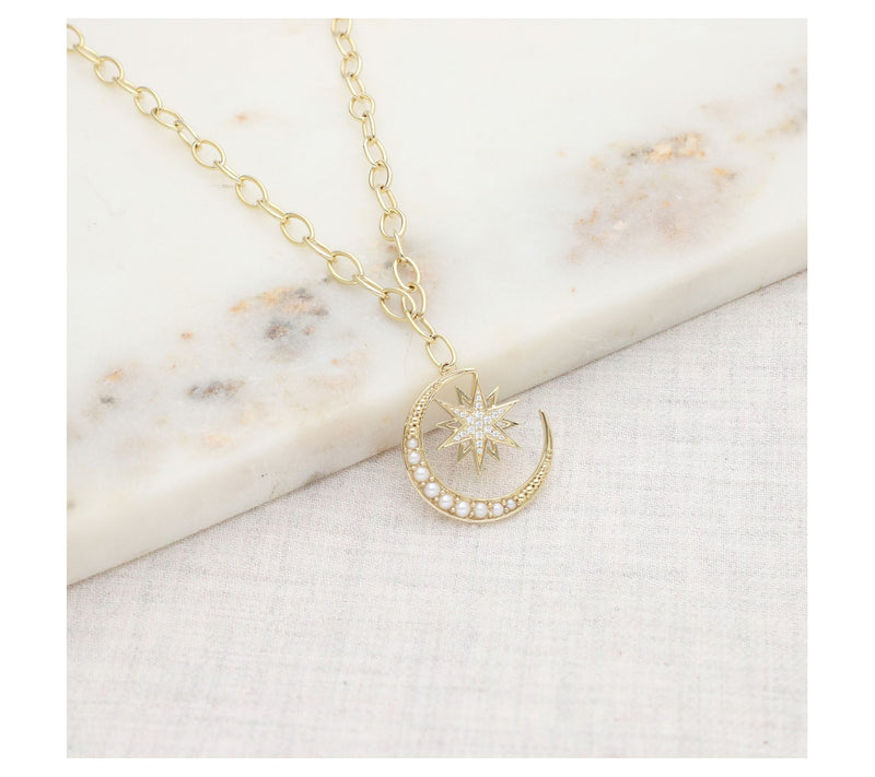 Ariva 18K Clad Diamonique & Cultured Pearl Celestial Necklace — View 5