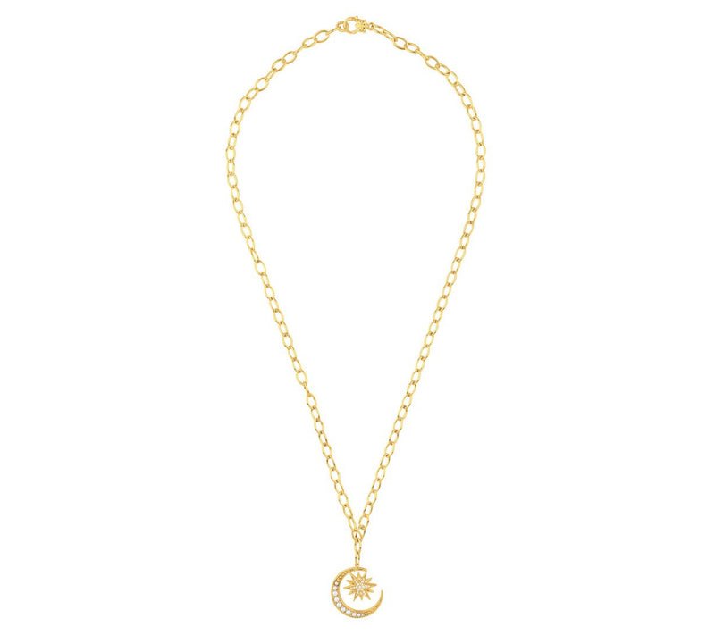 Ariva 18K Clad Diamonique & Cultured Pearl Celestial Necklace — View 7