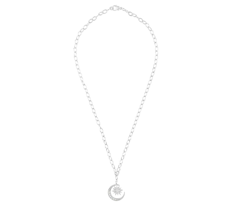 Ariva Sterling Diamonique & Cultured Pearl Celestial Necklace — View 4