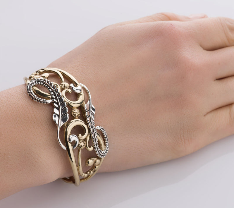 American West Two-Tone Sterling Earth Spirit Cu ff — View 5
