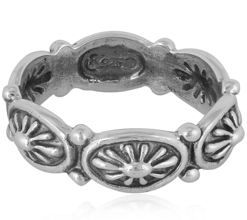 American West Sterling Silver Concha Design Band Ring — Main view
