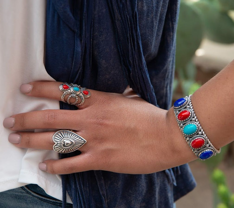 American West Sterling Silver Bold Heart Ring — View 5