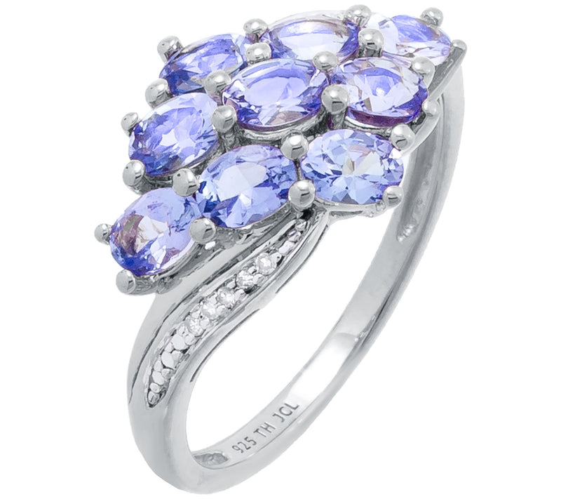 Affinity Gems Cluster Gemstone & Diamond Ring, Sterling — View 3