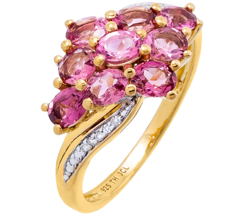 Affinity Gems Cluster Gemstone & Diamond Ring, Sterling — View 8