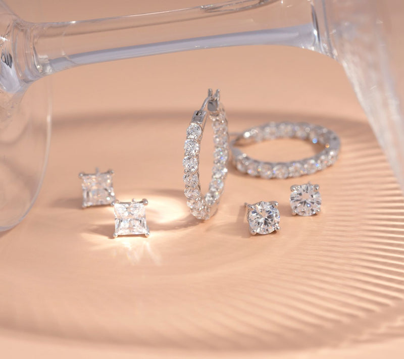 Diamonique 11.50 cttw Set of 3 Boxed Stud Earrings, Sterling — View 6