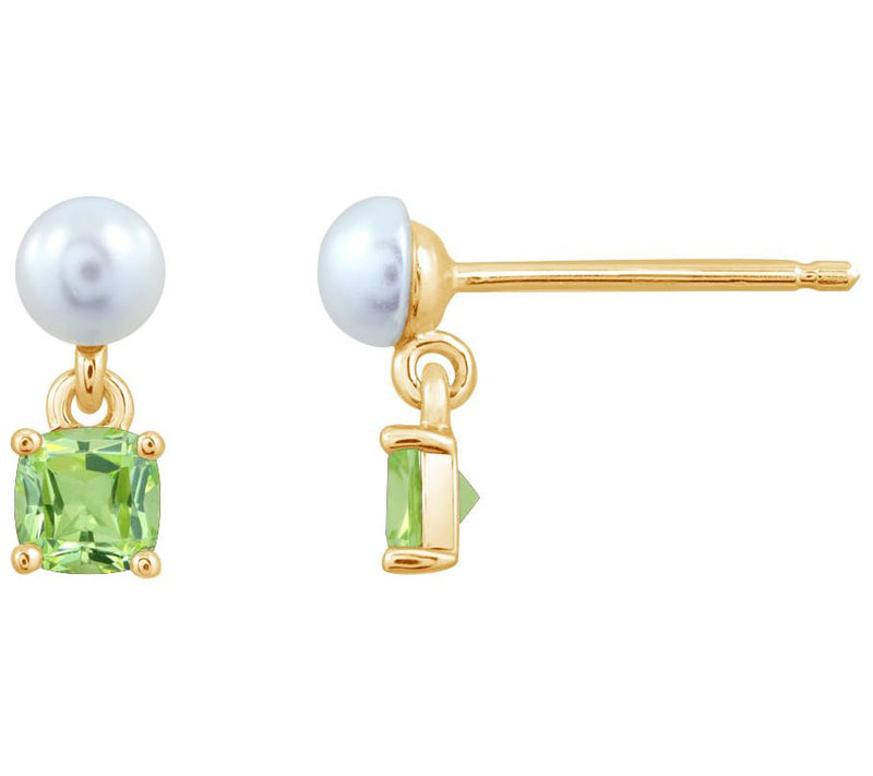 Diamonique Birthstone Stud Earrings, 14K Gold Pated — View 27